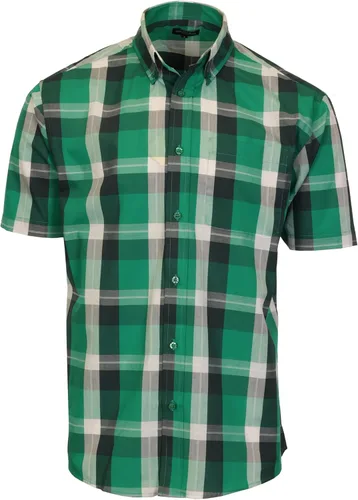 Vista 17 de Gioberti Men's Casual Plaid Button Down Short Sleeve Shirt 1162 - Royal / Negro / Gris
