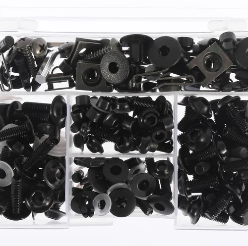 Vista 7 de F FIERCE CYCLE 195 Uds. Universal motocicleta carenado cuerpo pernos sujetadores clips tornillos tuercas negro para Kawasaki para Suzuki para Honda