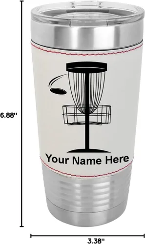 Vista 8 de LaserGram - Vaso personalizado de 20 onzas, Disc Golf (estilo béisbol)