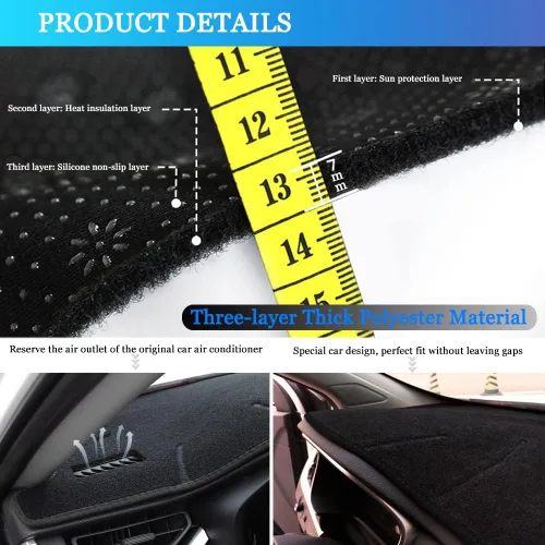 Vista 5 de Cubierta de salpicadero para salpicadero, alfombra personalizada para Toyota RAV4 2013 2014 2015 2016 2017 2018 Accesorios antideslizante protector