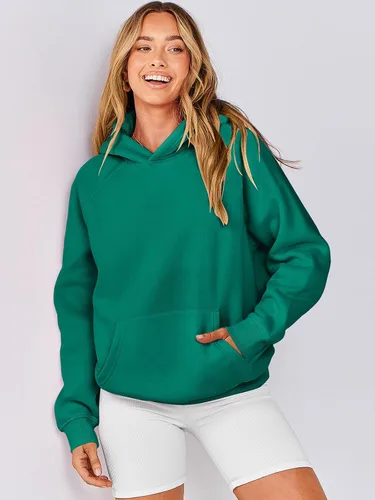 Vista 72 de ANRABESS - Sudaderas con capucha para mujer, sobre talla, de vellón de manga larga, modelo de 2024, para otoño