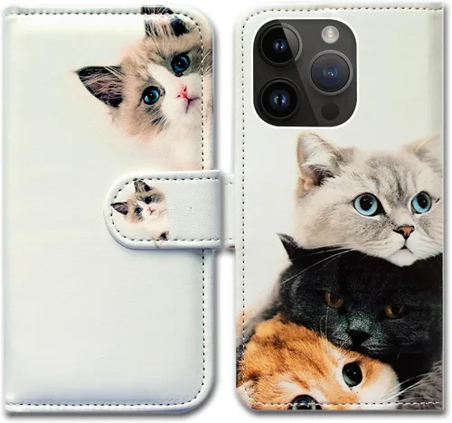Vista 17 de Bcov Funda para iPhone 15 Pro Max, funda de piel con tapa y soporte para tarjeta y soporte para iPhone 15 Pro Max