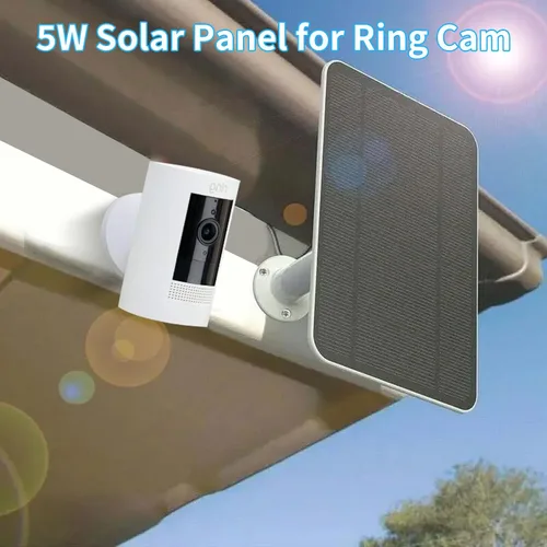 Vista 3 de Ring - Cargador de panel solar para cámara, compatible con batería Stick Up Cam, batería Spotlight Plus/Pro Cam, impermeable, carga rápida de 5 W 6