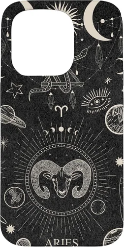 Vista 14 de Carcasa para iPhone 17 con signo del zodiaco astrológico y estético celestial de Aries