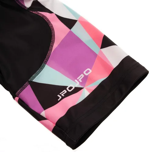Vista 65 de Camiseta de ciclismo para mujer, manga corta y pantalones cortos de ciclismo acolchados para verano