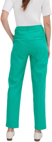 Vista 5 de ASSUAL Pantalones de pierna recta de mezcla de lino para mujer, pantalones de cintura media con botones, pantalones de vestir holgados para todo