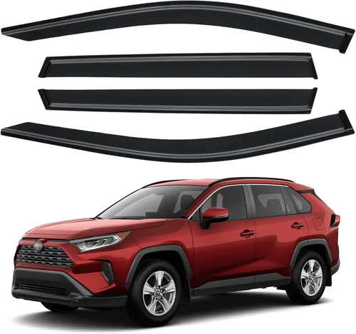 Vista 27 de YQAUTEC - Viseras para ventana, protectores contra la lluvia, compatibles con Subaru WRX 2015-2021, deflectores de viento para ventanas, viseras