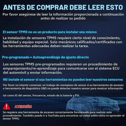 Vista 6 de BDFHYK Sensor de presión de neumático TPMS programado de 315MHz compatible con Audi A3 A4 A5 Q5 S3 S4 S5 TT, VW Beetle CC Eos GLI Golf GTI Jetta