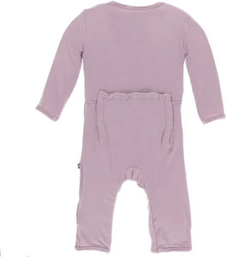 Vista 2 de KicKee Pants Overol sólido con broches para niñas pequeñas, guisantes dulces, 12-18 meses, Sweet Pea