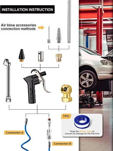 Vista 3 de SARDVISA 22 Paquetes de Accesorios para Compresor de Aire, Manguera de Aire de Poliuretano Reparable Mejorada de 25 Pies con Kit de Herramientas