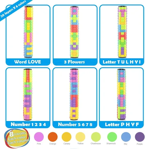 Vista 3 de R.Y.TOYS Juguete para ansiedad, rompecabezas de cubo mágico, rompecabezas de cerebro para adultos, juego de mano inquieto de lógica giratoria
