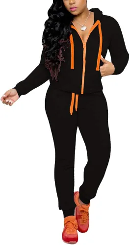 Vista 2 de Mrskoala Conjunto de dos piezas para mujer, conjunto de chándal para entrenamiento, correr, ropa de descanso con bolsillo