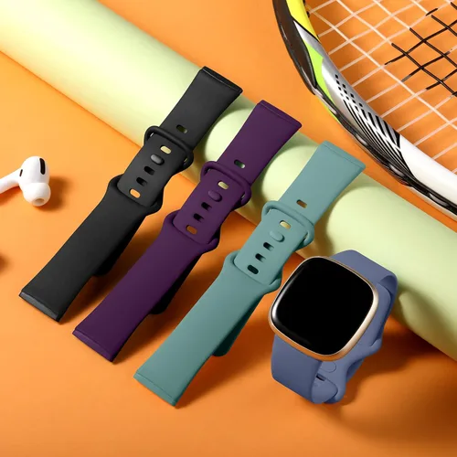 Vista 8 de Dirrelo Bandas compatibles con Fitbit Sense/Versa 3 / Versa 4 / Sense 2, correa deportiva de TPU suave, pulsera de repuesto para mujeres y hombres A