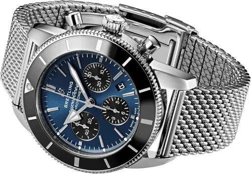 Vista 3 de Breitling Superocean Heritage II B01 - Cronógrafo 1732in esfera azul con subesferas negras