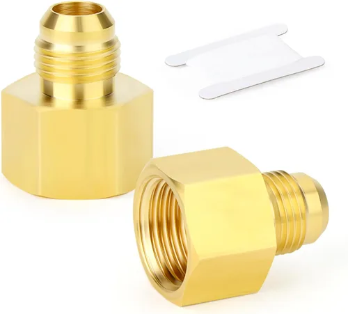 Vista 15 de GASHER Adaptador de codo de montaje de tubo de latón de 1/2 pulgada flare x 1/2 pulgada NPT macho Pipe