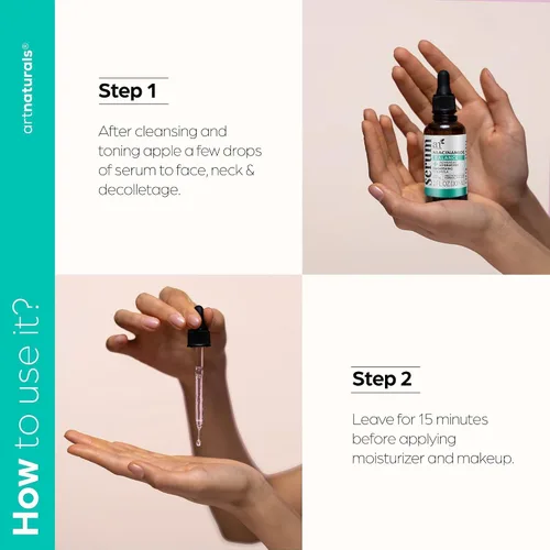Vista 3 de ArtNaturals - Suero facial de 10% niacinamida activa con 1% de zinc PCA y vitamina B3, fórmula avanzada ácido hialurónico, reductor de poros