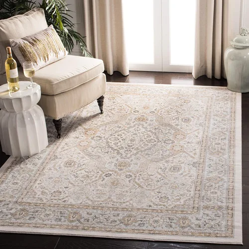 Vista 7 de SAFAVIEH - Colección Isabella, alfombra decorativa - 2'2" x 5', azul y crema, diseño oriental, no desprende pelusa y fácil cuidado, ideal para áreas