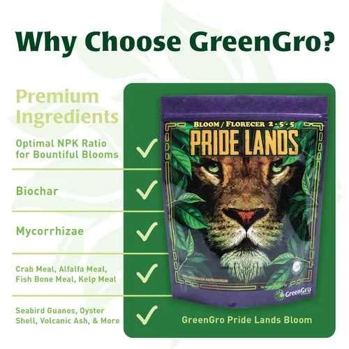 Vista 4 de Pride Lands - Fertilizante orgánico de primera calidad sin rellenos, cogollos y flores más grandes, plantas más brillantes con nuestros nutrientes