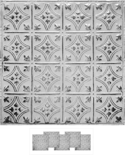 Vista 15 de American Tin Ceilings Kit de 5 unidades: azulejos metálicos para clavar en patrón #2 clavado y color sin terminar. 24 x 24 pulgadas