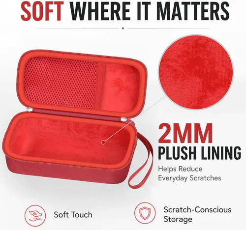 Vista 3 de GWCASE Funda rígida para altavoz Bluetooth portátil JBL Flip 7/6/5, color Rojo