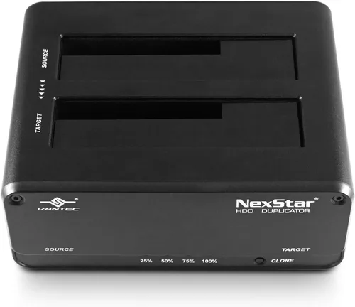 Vista 9 de Vantec NexStar JX, USB 3.2 Gen1, base de doble bahía para unidad SATA III con función de clon, USB 3.2 Gen1 (NST-D258S3-BK), negro