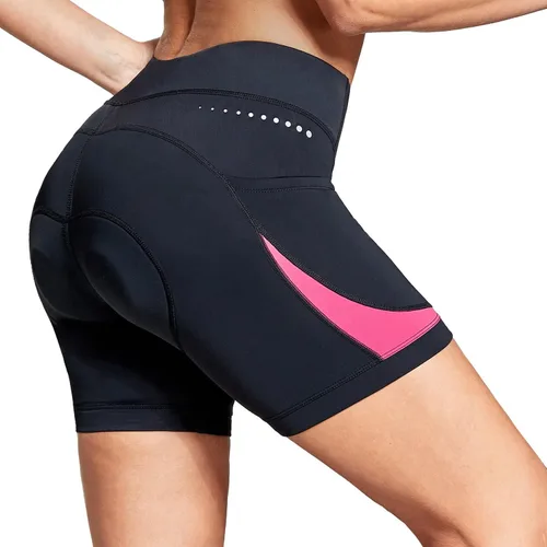Vista 3 de BALEAF Pantalones cortos de ciclismo acolchados 4D para mujer, ropa interior de ciclismo con bolsillos UPF50+