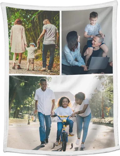 Vista 9 de Mantas personalizadas con collage de fotos, mantas personalizadas con texto y imagen, mantas de franela suave, mantas de cama regalo para bebé
