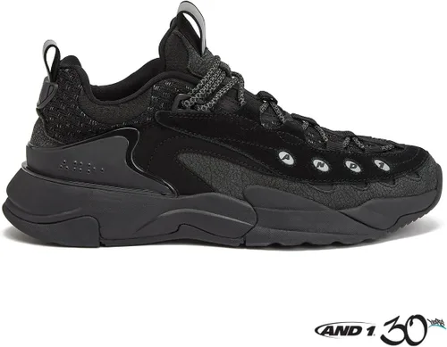 Vista 2 de AND1 Marauder - Tenis de baloncesto para hombre, tenis casuales de baloncesto bajos, tallas 7 a 15, negro, blanco, rojo y gris