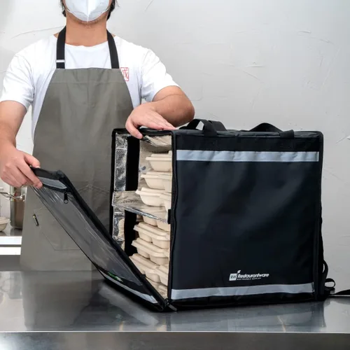 Vista 9 de Restaurantware Cater Tek - Bolsas para entrega de alimentos (14.9 x 13.1 x 9.4 pulgadas)