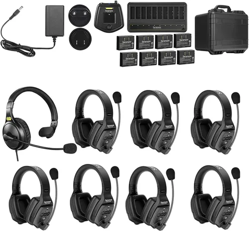 Vista 26 de Saramonic WiTalk-WT2D Full Duplex Wireless Intercom Headset System para 2 Personas 1.9GHz Comunicación Intercomunicador Auriculares con Estuche