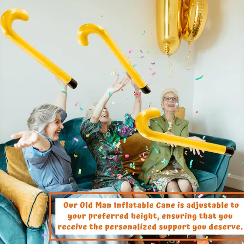 Vista 9 de 4E's Novelty Bastón inflable de anciano – Bastón inflable con muleta de bastón inflable, disfraz de anciano para el día de la escuela, accesorios