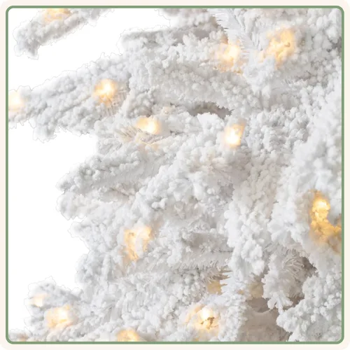 Vista 3 de Treetopia Frozen Fir - Árbol de Navidad artificial para interiores, preiluminado con luces LED transparentes, ramas con bisagras, decoración