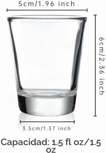 Vista 2 de BCnmviku Juego de vasos de chupito de 1.5 onzas con base pesada, vaso de chupito transparente (paquete de 10)