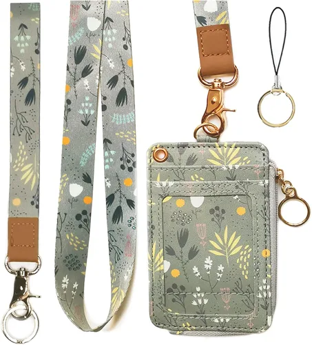 Vista 13 de bolimoss Soporte para credencial de sol y luna y cartera con cordón, cordones removibles para maestras, cartera para mujeres con correa para la Sol