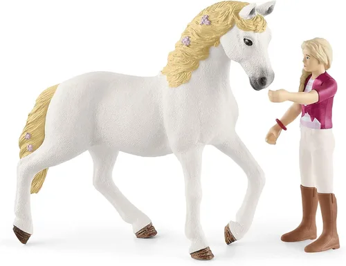 Vista 7 de Schleich Horse Club — Sofia y Blossom: juego de 10 piezas de Horse Club con jinete y yegua andaluza, juguetes de caballos para niñas y niños de 5 a