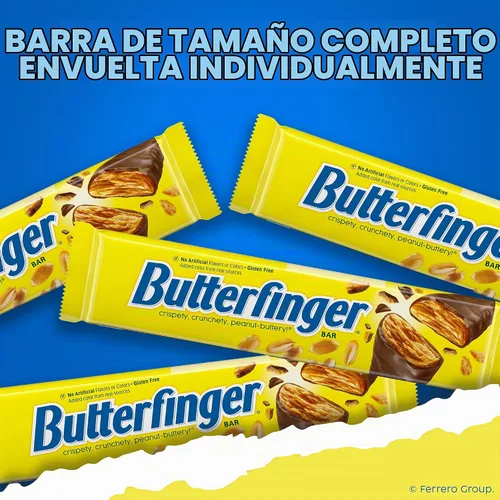 Vista 4 de Butterfinger Peanut-Buttery Chocolate-Y Barras de caramelo, regalo perfecto del día de la madre para mamá, Compartir Pack, 3.7 onza (Paquete de 18)