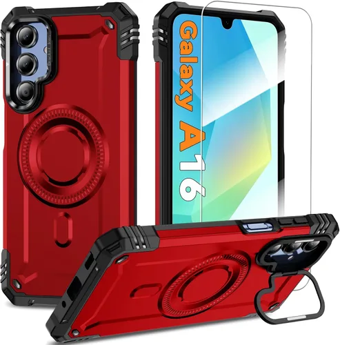 Vista 24 de Funda magnética para Samsung Galaxy S25+ Plus/Galaxy S24+ Plus [Soporte de anillo de cámara integrado] [Protector de pantalla]