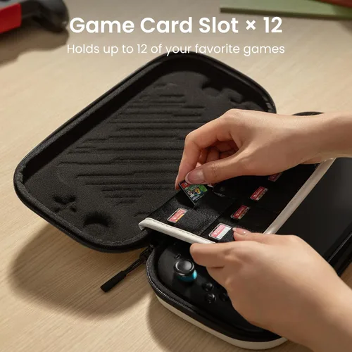 Vista 6 de tomtoc Slim Carrying Case for Nintendo Switch 2 Model 2025, Odorless Felt Protective Hard Shell with 12 Game Card Slots, Portable Travel Storage