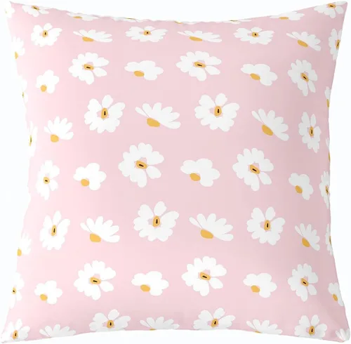 Vista 18 de Pack of 1 Daisy Florals Throw Pillow Cover,Cartoon Wildflowers Square Cushion Case Set Retro Country Style Decor Throw Porch Pillow Cases for Living