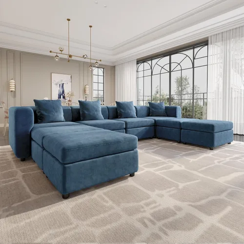 Vista 15 de Sofá modular modular de 3 plazas, terciopelo moderno con funda de cojín extraíble y lavable para espacios pequeños, marco de madera maciza, 108.66