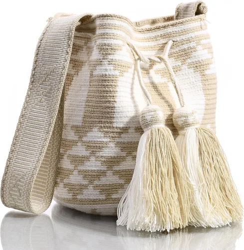 Vista 3 de WYOU Designer Collection, Handwoven Hobo Bucket Bag in Wayuu Crochet