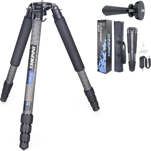 Vista 8 de Trípode de Fibra de Carbono RT80C Profesional para Observación de Aves de Alta Resistencia Cámara de 20kg de Carga Máxima Trípode de Cuenco