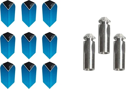 Vista 7 de Optix 3 juegos de dardos delgados Harrows más 1 juego de protectores de vuelo de dardos de aluminio Negro