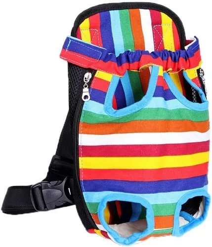 Vista 10 de Mochila ajustable para mascotas, transportador para perros, cachorros y gatos para viajes, senderismo y automóvil, transportador frontal y mochila