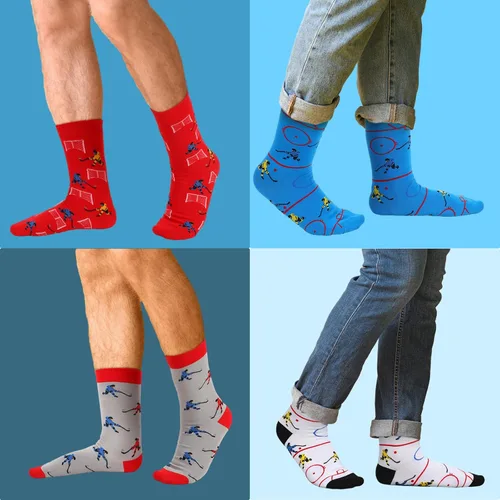 Vista 5 de Xaatren 12 pares de calcetines de hockey novedosos calcetines deportivos para niños, calcetines deportivos de hockey, fútbol, béisbol, calcetines