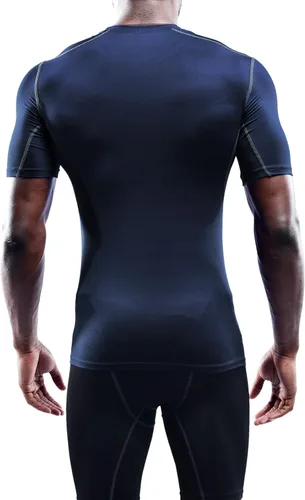 Vista 6 de NELEUS Paquete de 3 camisetas de entrenamiento de capa base de compresión atlética para hombre
