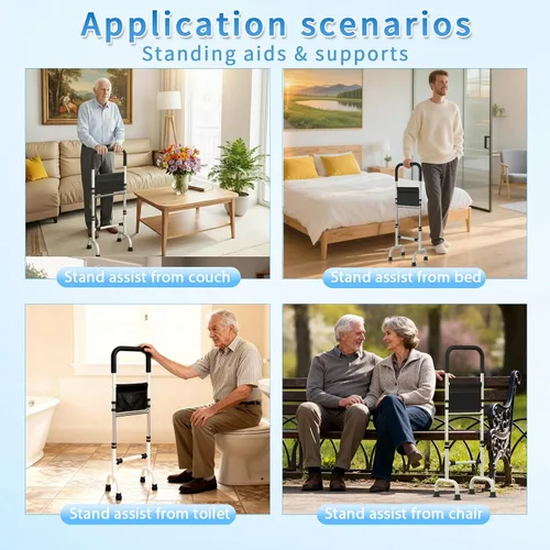 Vista 7 de Ayuda de soporte para ancianos desde silla, sofá, ayudas de pie y soportes para bastón para caminar, bastón ajustable, herramienta de ayuda