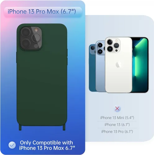 Vista 212 de Funda compatible con iPhone 8 Plus, iPhone 7 Plus/6 Plus/6S Plus con cordón, funda cruzada para iPhone con correa ajustable de silicona para iPhone