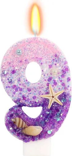 Vista 70 de Vela número 1 de estrella de mar de playa para decoración de pastel Plata