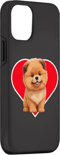 Vista 3 de iPhone 15 Cute Happy Chow Puppy Dog Cartoon Dog to Fall in Love Case